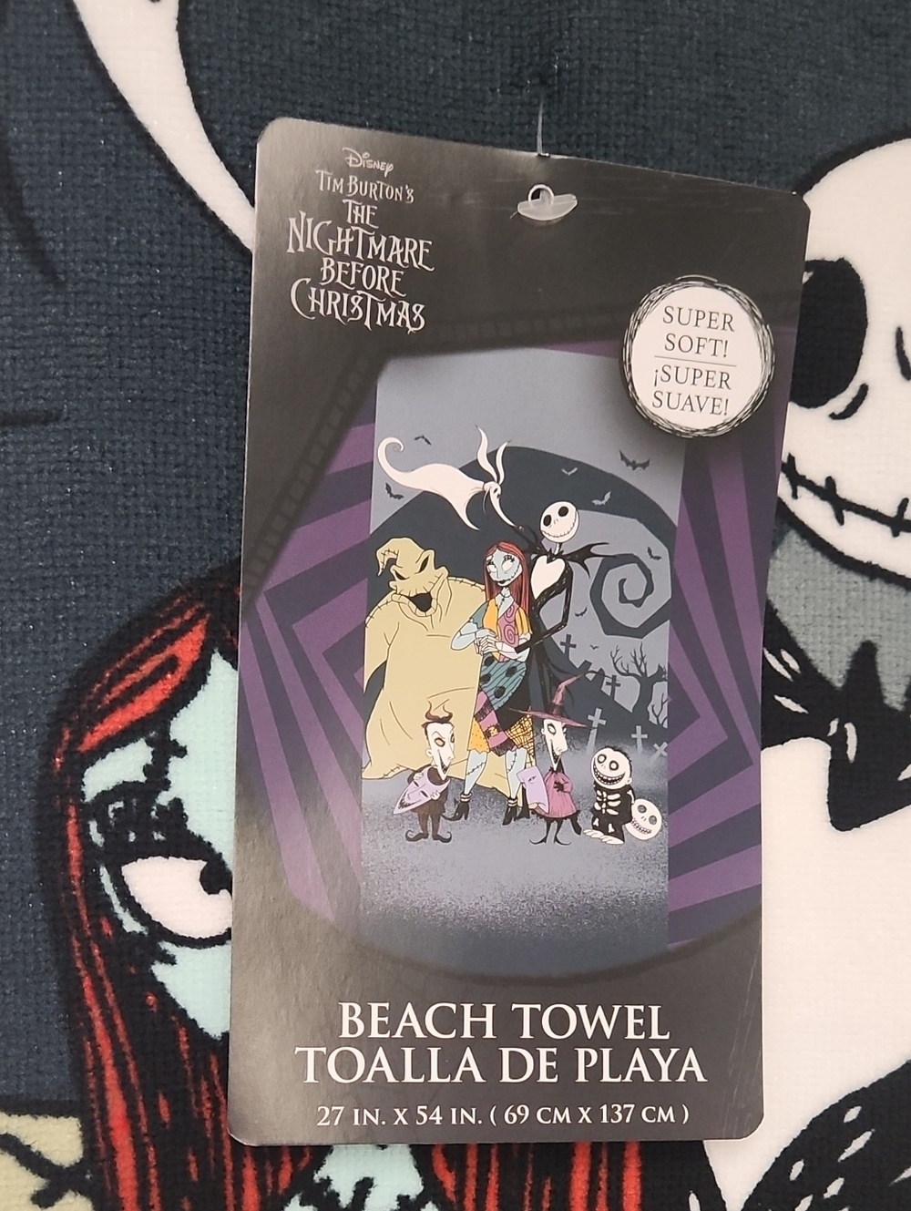 Disney The Nightmare Before Christmas Beach Towel - Purple, Black, White